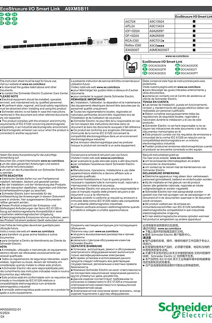 schneider施耐德EcoStruxure I_O Smart Link - A9XMSB11 - 说明页